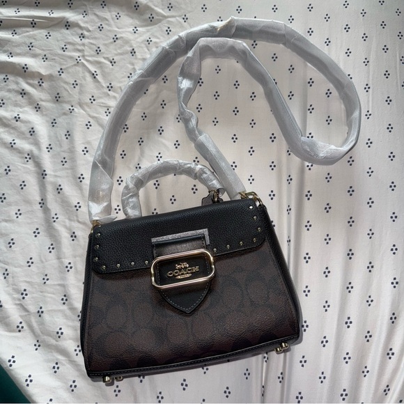 Coach Handbags - Coach Top Handle Satchel In Colorblock Signature Canvas With Rivets